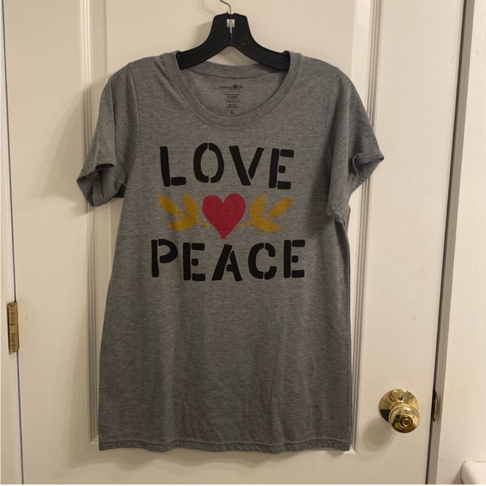 Natural Life Love & Peace T-Shirt Sz L